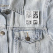 De goudwinkel vierkante button 5,1 cm (In situ)