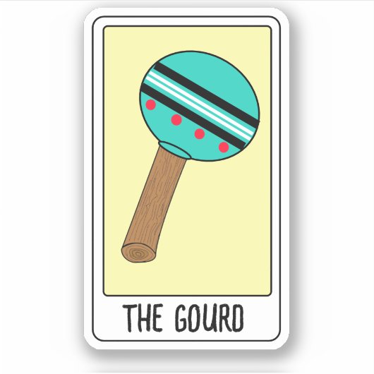 De Gourd-Tarot Kaart- Vinyl Sticker (Voorkant)