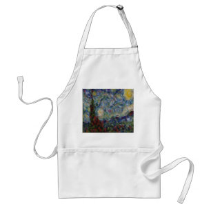 De Gourdy Night Starry Fine Art Spoof Standaard Schort