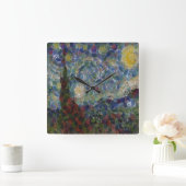 De Gourdy Night Starry Fine Art Spoof Vierkante Klok (Huis)