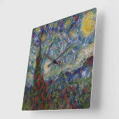 De Gourdy Night Starry Fine Art Spoof Vierkante Klok (Hoek)
