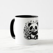 De Gourmet Panda: Een Whimsisch Bamboe Feest Mok (Voorkant links)