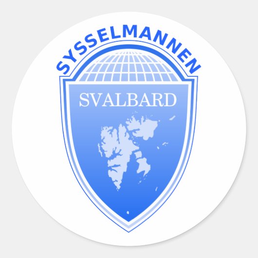 de gouverneur Svalbard, Noorwegen Ronde Sticker (Voorkant)