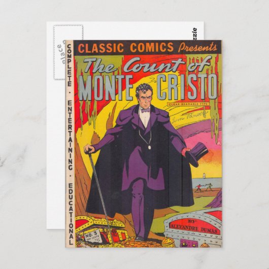 De graaf Monty Cristo Comic Briefkaart (Voorkant / Achterkant)