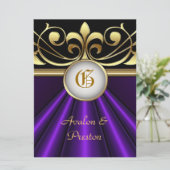 De graaf Paarse de Gouden Kroonuitnodiging van de Kaart (Staand voorkant)