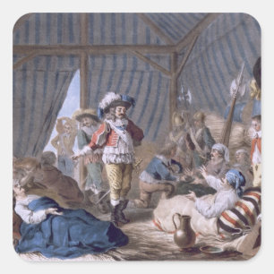 De graaf van Harcourt (1601-66) show zijn menselij Vierkante Sticker