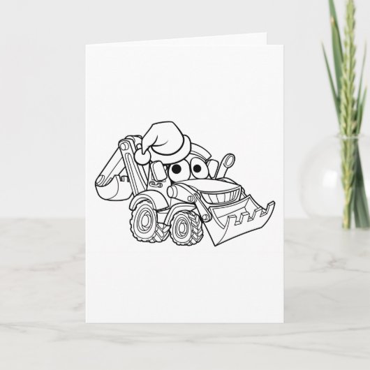 De GraafBulldozer van Kerstmis van de cartoon Feestdagen Kaart (Voorkant)
