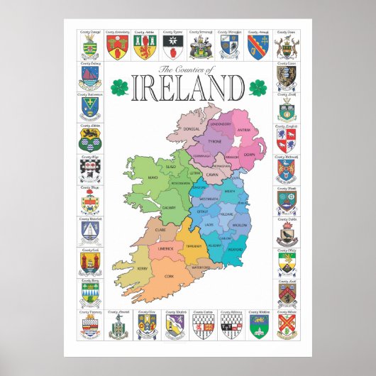 De graafschappen van Ierland Poster (Voorkant)