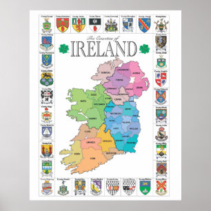 De graafschappen van Ierland Poster