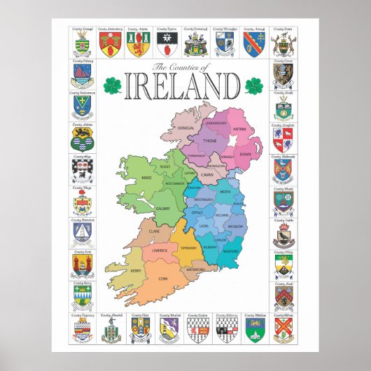 De graafschappen van Ierland Poster (Voorkant)