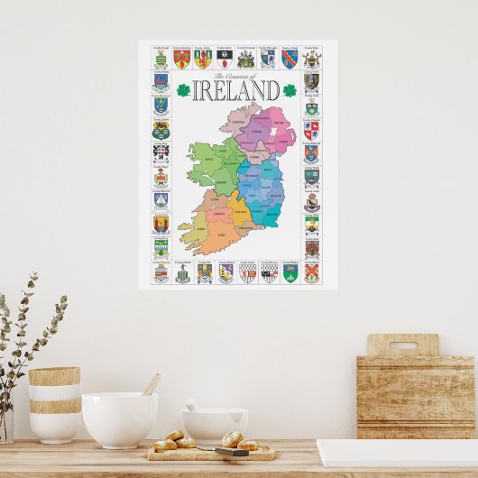 De graafschappen van Ierland Poster (Keuken)