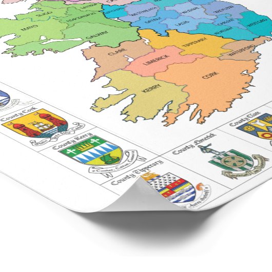 De graafschappen van Ierland Poster (Hoek)