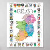 De graafschappen van Ierland Poster (Voorkant)