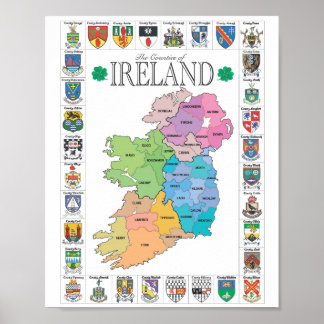 De graafschappen van Ierland Poster
