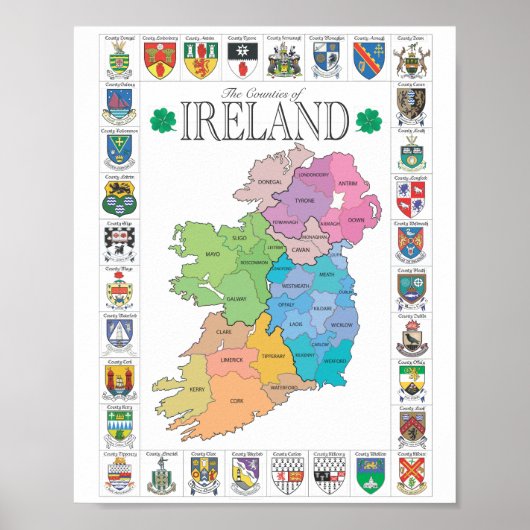 De graafschappen van Ierland Poster (Voorkant)