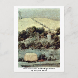 De graan Harvest Month (augustus) Detail by Bruege Briefkaart