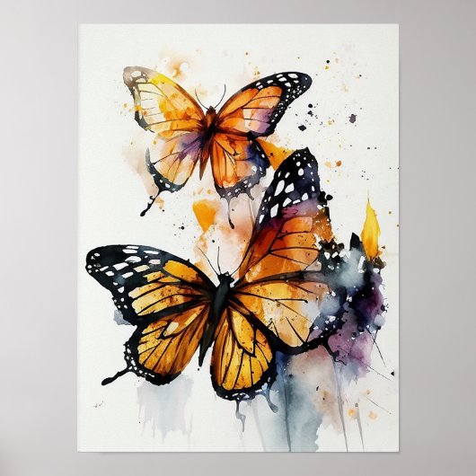 De "Graceful Monarch Butterflies" Poster (Voorkant)