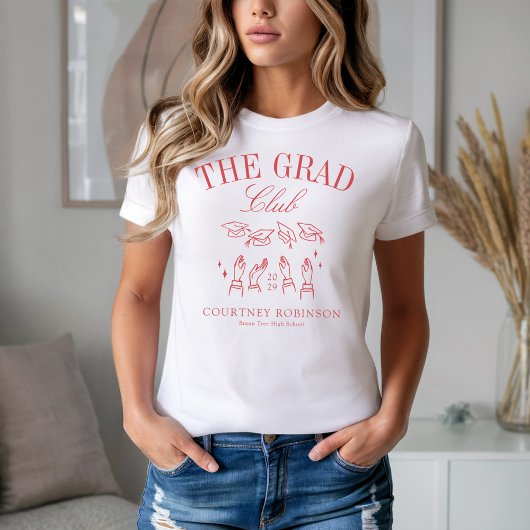 De Grad Club Moderne Rood Afstuderen T-shirt