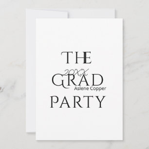De grad party naam 20XX vet letter graduatsimple Kaart