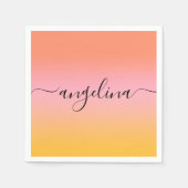 De Gradiënt Ombre Sinaasappel van het Monogram van Servet (Voorkant)