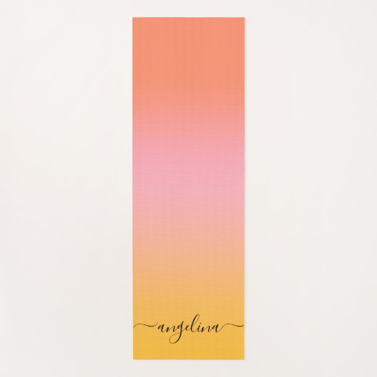 De Gradiënt Ombre Sinaasappel van het Monogram van Yogamat (Voorkant)