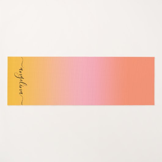 De Gradiënt Ombre Sinaasappel van het Monogram van Yogamat (Voorkant (horizontaal))