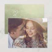 De Gradiënt van de waterverf Dank u Groene ID786 S Aankondigingskaart (Voorkant / Achterkant)