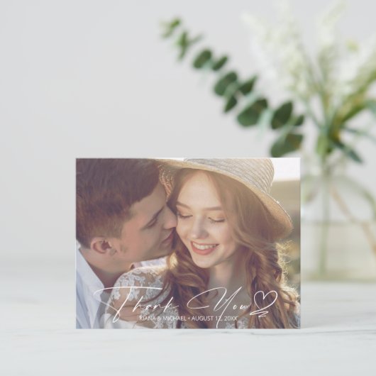 De Gradiënt van de waterverf Dank u Groene ID786 S Aankondigingskaart (Staand voorkant)