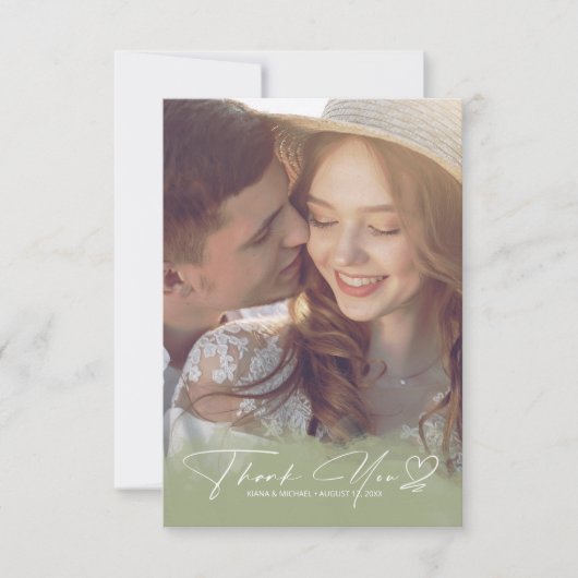 De Gradiënt van de waterverf Dank u Groene ID786 S Bedankkaart (Voorkant)