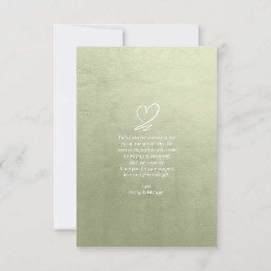 De Gradiënt van de waterverf Dank u Groene ID786 S Bedankkaart (Achterkant)
