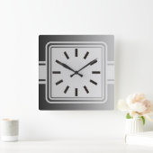 De gradiënten van de KLEUR SLECHTS - zwart grijs + Vierkante Klok (Huis)