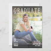 De Graduate Magazine Cover Trendy Chic Uitnodiging (Voorkant)