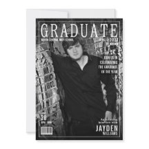 De Graduate Magazine Omslag Leuke Trendy Uitnodigi