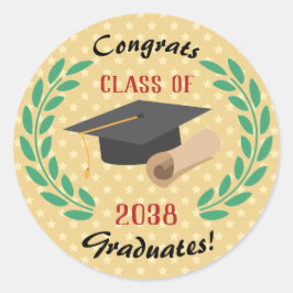 De Graduates die van Congrates de Klasse feliciter Ronde Sticker