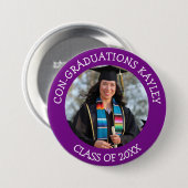 De graduatie Afstuderen naam en foto Button (Voorkant /achterkant)