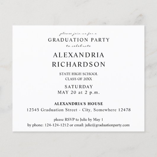 De GraduPartij van de Graduatie van de Foto van de Flyer (Achterkant)