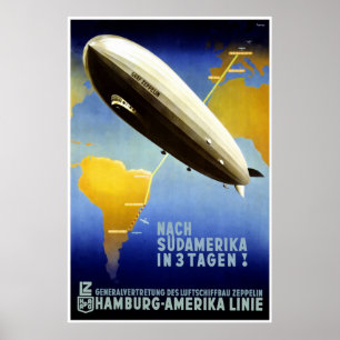 De graf Zeppelin Line Vintage Poster