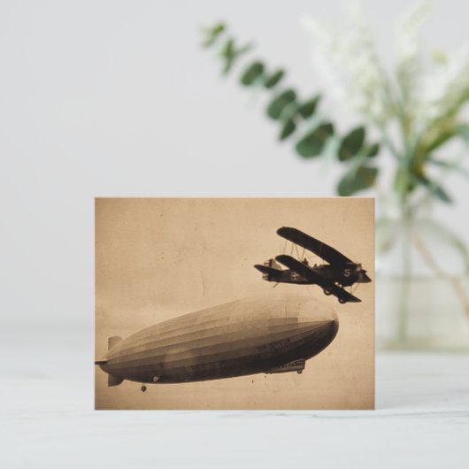 De Graf Zeppelin nadert New York City van 1928 Briefkaart (Staand voorkant)