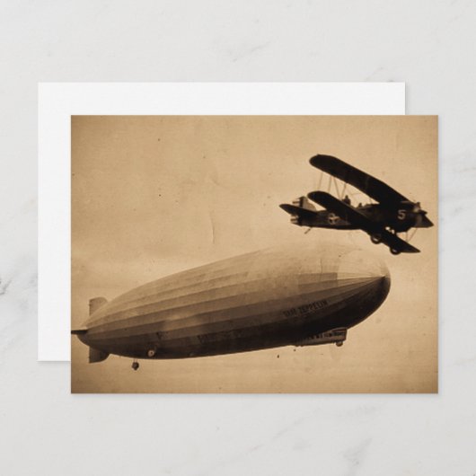 De Graf Zeppelin nadert New York City van 1928 Briefkaart (Voorkant / Achterkant)