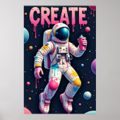 De Graffiti Ruimtevaarder Poster (Voorkant)