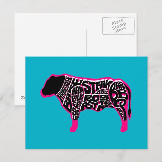 De Grafiek van de Eter van het rundvlees Briefkaart (Voorkant / Achterkant)