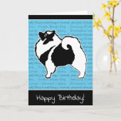 De Grafiek van Keeshond - het Leuke Originele Art. Kaart (Gele Bloem)