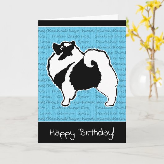 De Grafiek van Keeshond - het Leuke Originele Art. Kaart (Gele Bloem)