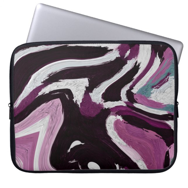 De grafische abstracte achtergrond van de borstels laptop sleeve (Voorkant)