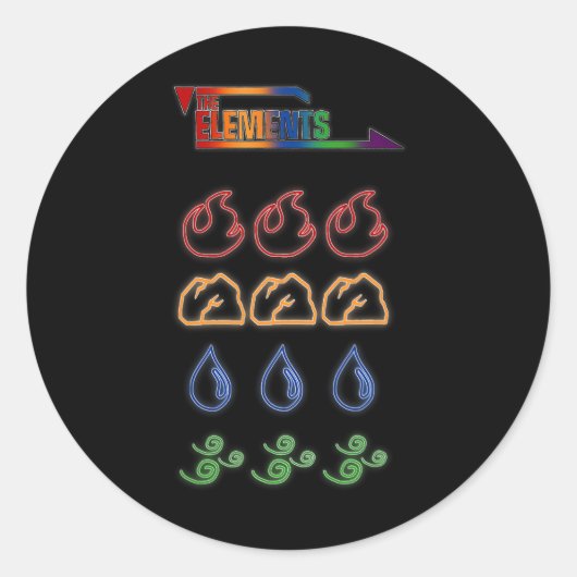 De grafische elementen T Ronde Sticker (Voorkant)