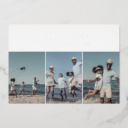 De grafische Folie Happy 2023 Nieuwjaar in Review  Folie Feestdagenkaart (Voorkant)