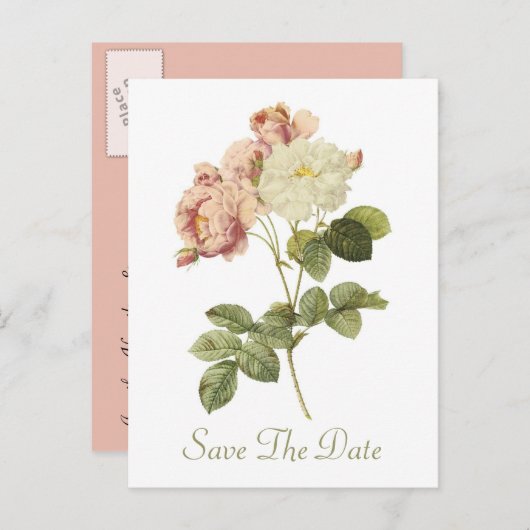 De grafische  Rozen die de datum sparen Aankondigingskaart (Voorkant / Achterkant)