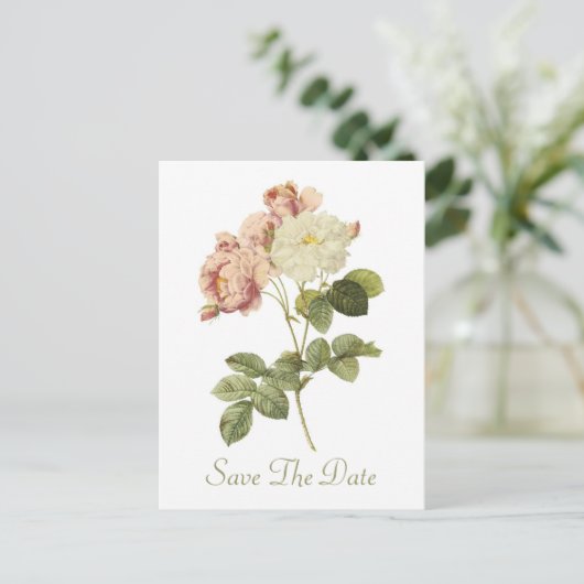 De grafische Rozen die de datum sparen Aankondigingskaart (Staand voorkant)
