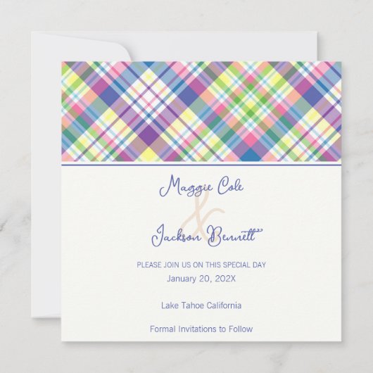 De grafische speeldatum opslaan save the date (Achterkant)