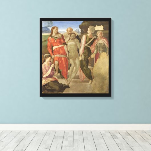 De graflegging door Michelangelo Canvas Afdruk (Insitu (Houten vloer))